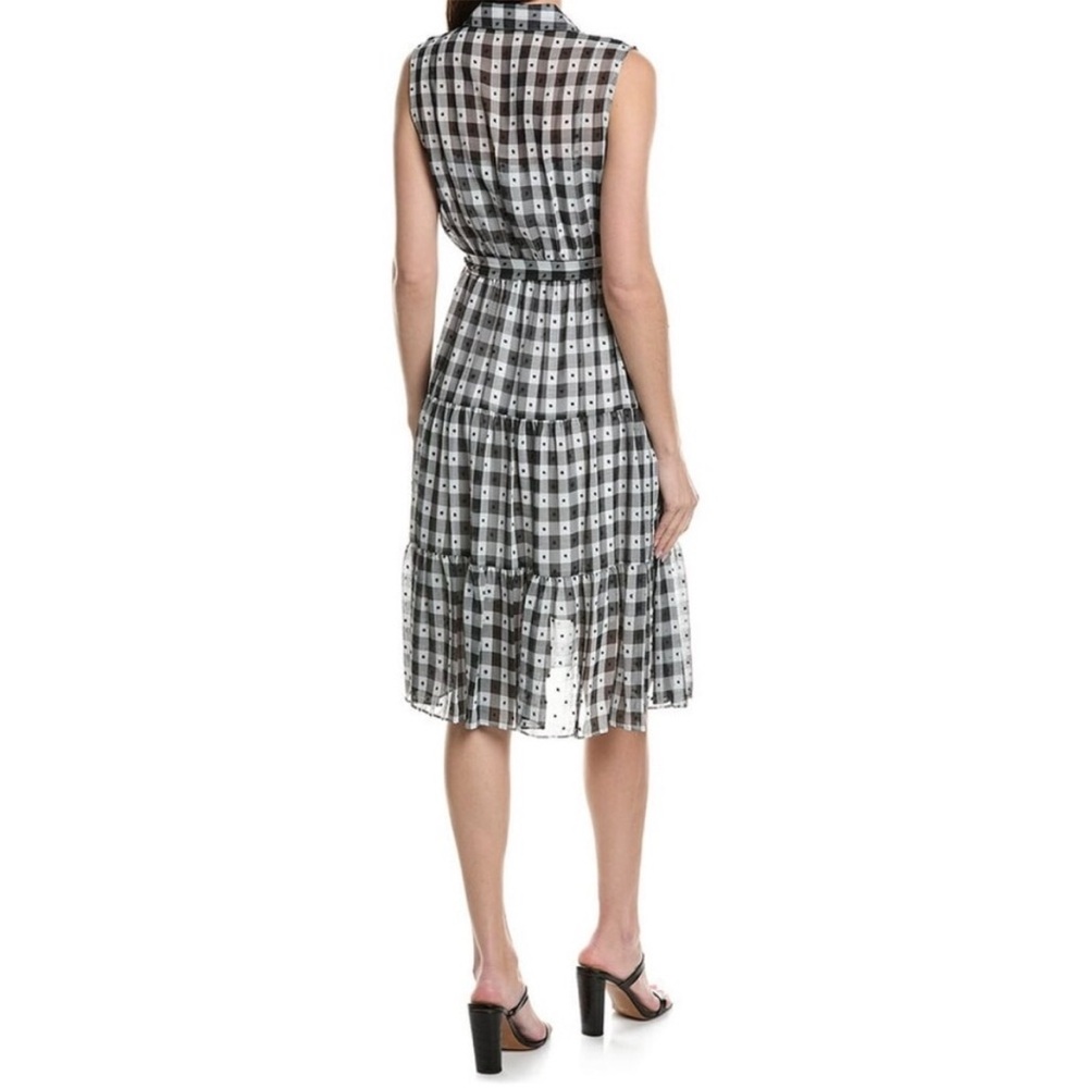 NWT Nanette Lepore Gingham Black and White Collared Shirt Dress - Size 4 - Picture 2 of 12